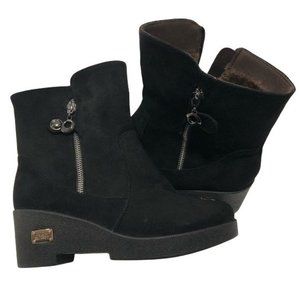 Womens Insulated Suede Boots With Zipper Size 7.5